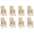 Verstellbare Gartenstühle mit Auflagen 8 Stk. Massivholz Teak