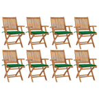 Klappbare Gartenstühle mit Kissen 8 Stk. Massivholz Teak