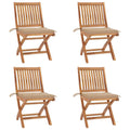 Klappbare Gartenstühle mit Kissen 4 Stk. Massivholz Teak
