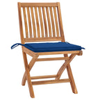 Klappbare Gartenstühle mit Kissen 4 Stk. Massivholz Teak