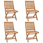 Klappbare Gartenstühle mit Kissen 4 Stk. Massivholz Teak