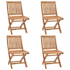 Klappbare Gartenstühle mit Kissen 4 Stk. Massivholz Teak