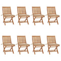 Klappbare Gartenstühle mit Kissen 8 Stk. Massivholz Teak