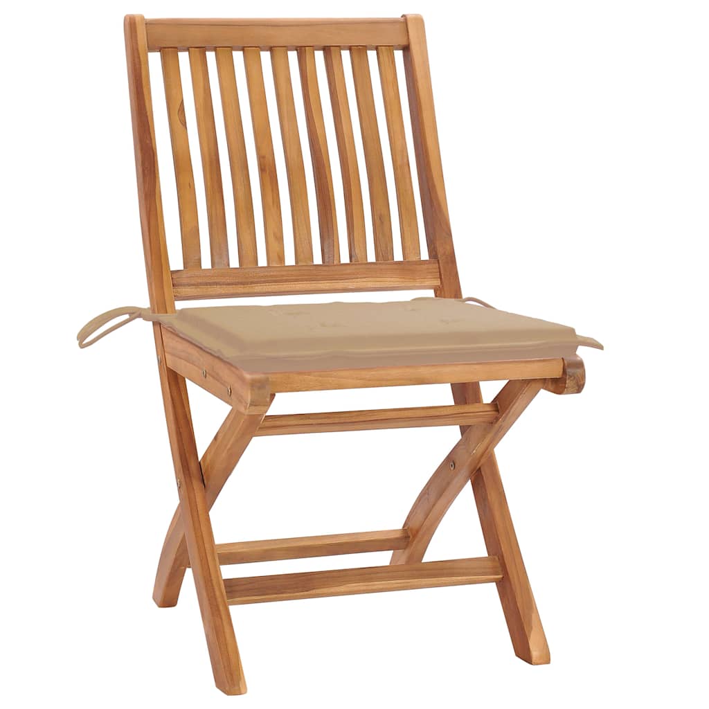 Klappbare Gartenstühle mit Kissen 8 Stk. Massivholz Teak