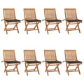 Klappbare Gartenstühle mit Kissen 8 Stk. Massivholz Teak