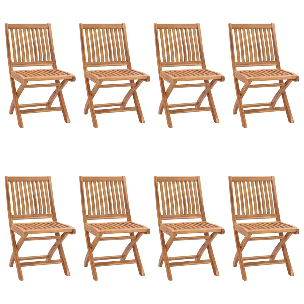 Klappbare Gartenstühle mit Kissen 8 Stk. Massivholz Teak