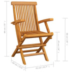 Gartenstühle mit Grünen Kissen 8 Stk. Massivholz Teak