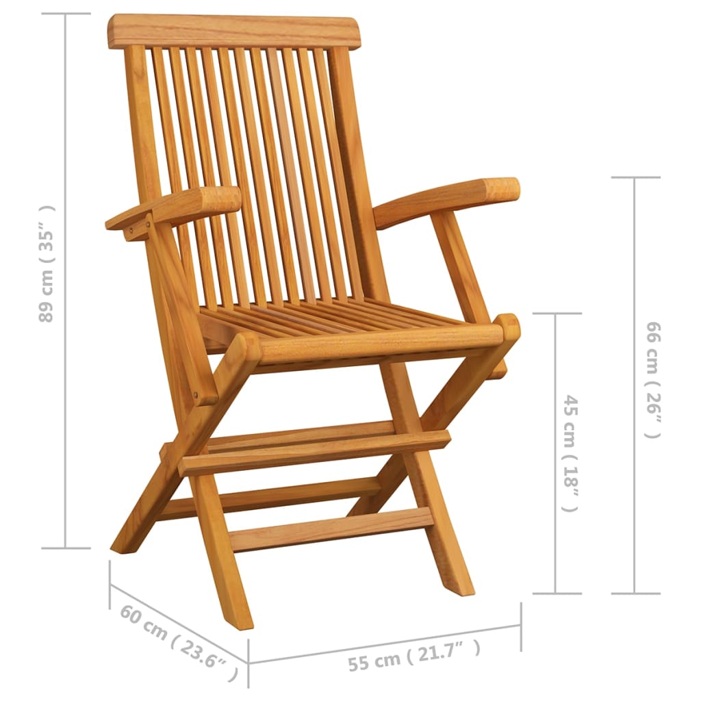Gartenstühle mit Grünen Kissen 8 Stk. Massivholz Teak