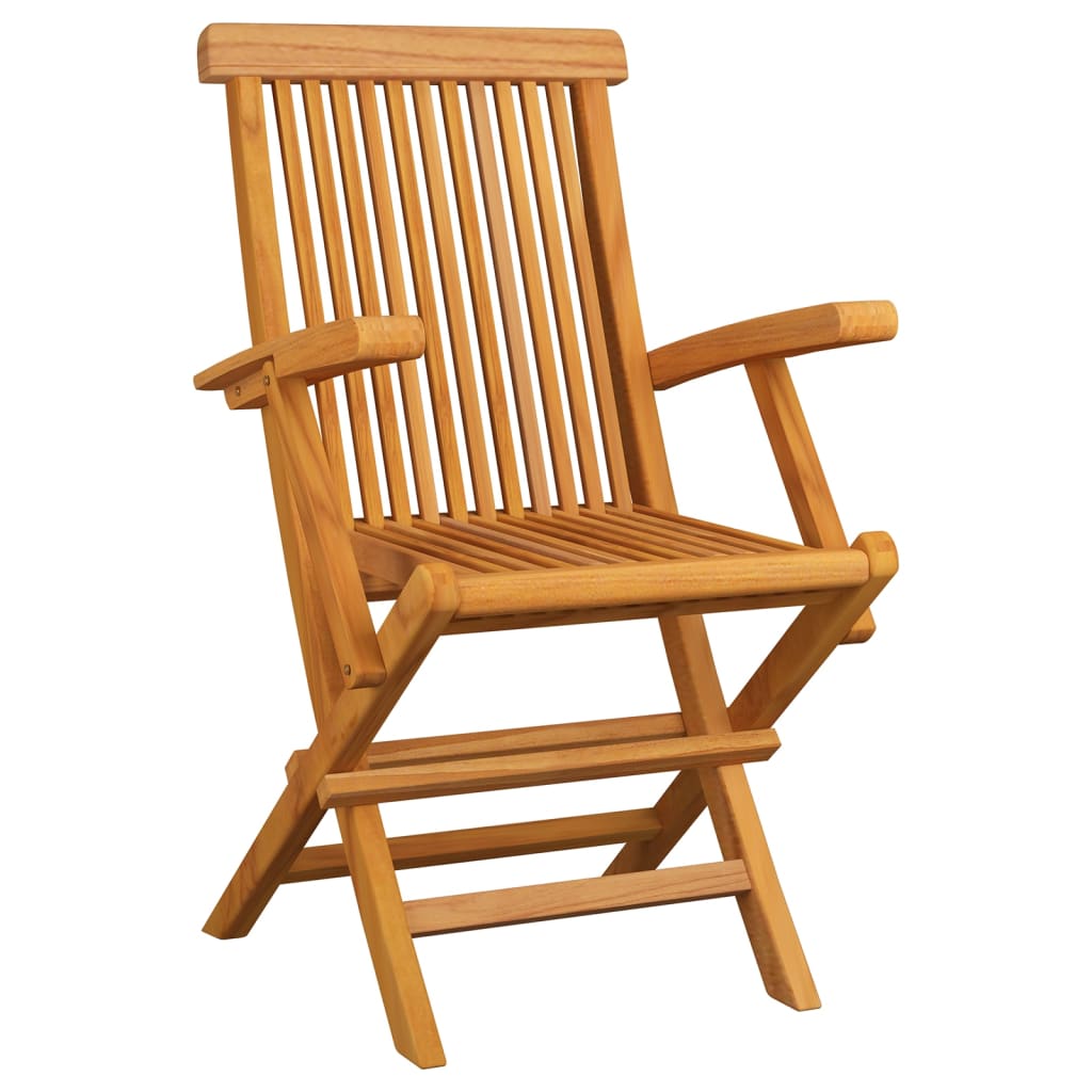 Gartenstühle mit Grünen Kissen 8 Stk. Massivholz Teak