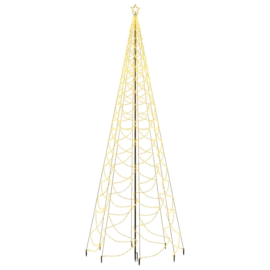 LED-Weihnachtsbaum mit Metallstange 1400 LEDs Warmweiß 5 m