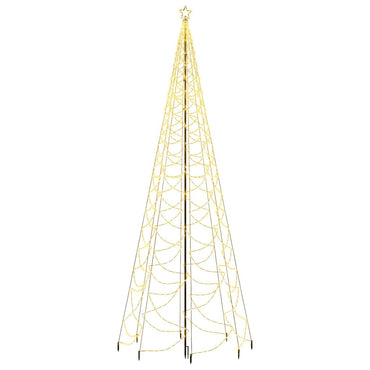 LED-Weihnachtsbaum mit Metallstange 1400 LEDs Warmweiß 5 m