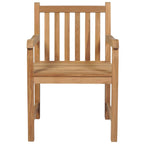 Gartenstühle 6 Stk. Rote Karomuster-Kissen Massivholz Teak
