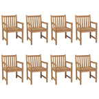 Gartenstühle 8 Stk. mit Anthrazit Kissen Massivholz Teak