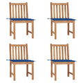 Gartenstühle 4 Stk. mit Kissen Massivholz Teak