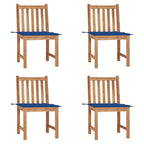 Gartenstühle 4 Stk. mit Kissen Massivholz Teak