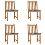 Gartenstühle 4 Stk. mit Kissen Massivholz Teak
