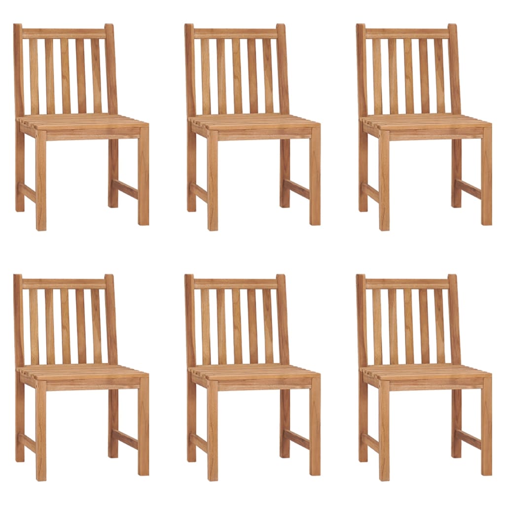 Gartenstühle 6 Stk. mit Kissen Massivholz Teak