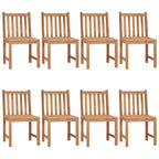 Gartenstühle 8 Stk. mit Kissen Massivholz Teak
