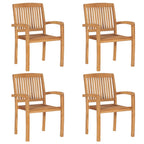 5-tlg. Garten-Essgruppe Massivholz Teak