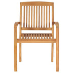 Stapelbare Gartenstühle mit Kissen 8 Stk. Massivholz Teak