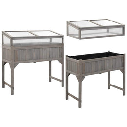 vidaXL Hochbeet mit Gewächshaus 110x54x120 cm Massivholz Tanne