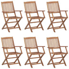 Klappbare Gartenstühle 6 Stk. Massivholz Akazie