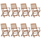 Klappbare Gartenstühle 8 Stk. Massivholz Akazie