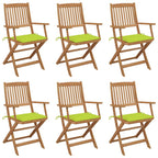 Klappbare Gartenstühle 6 Stk. mit Kissen Massivholz Akazie