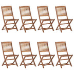 Klappbare Gartenstühle 8 Stk. mit Kissen Massivholz Akazie