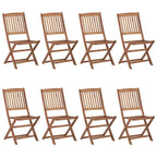 Klappbare Gartenstühle 8 Stk. mit Kissen Massivholz Akazie