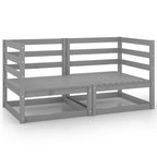 Gartensofa 2-Sitzer Grau Massivholz Kiefer