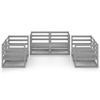 6-tlg. Garten-Lounge-Set Grau Massivholz Kiefer