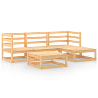 5-tlg. Garten-Lounge-Set Massivholz Kiefer