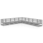 9-tlg. Garten-Lounge-Set Grau Kiefer Massivholz