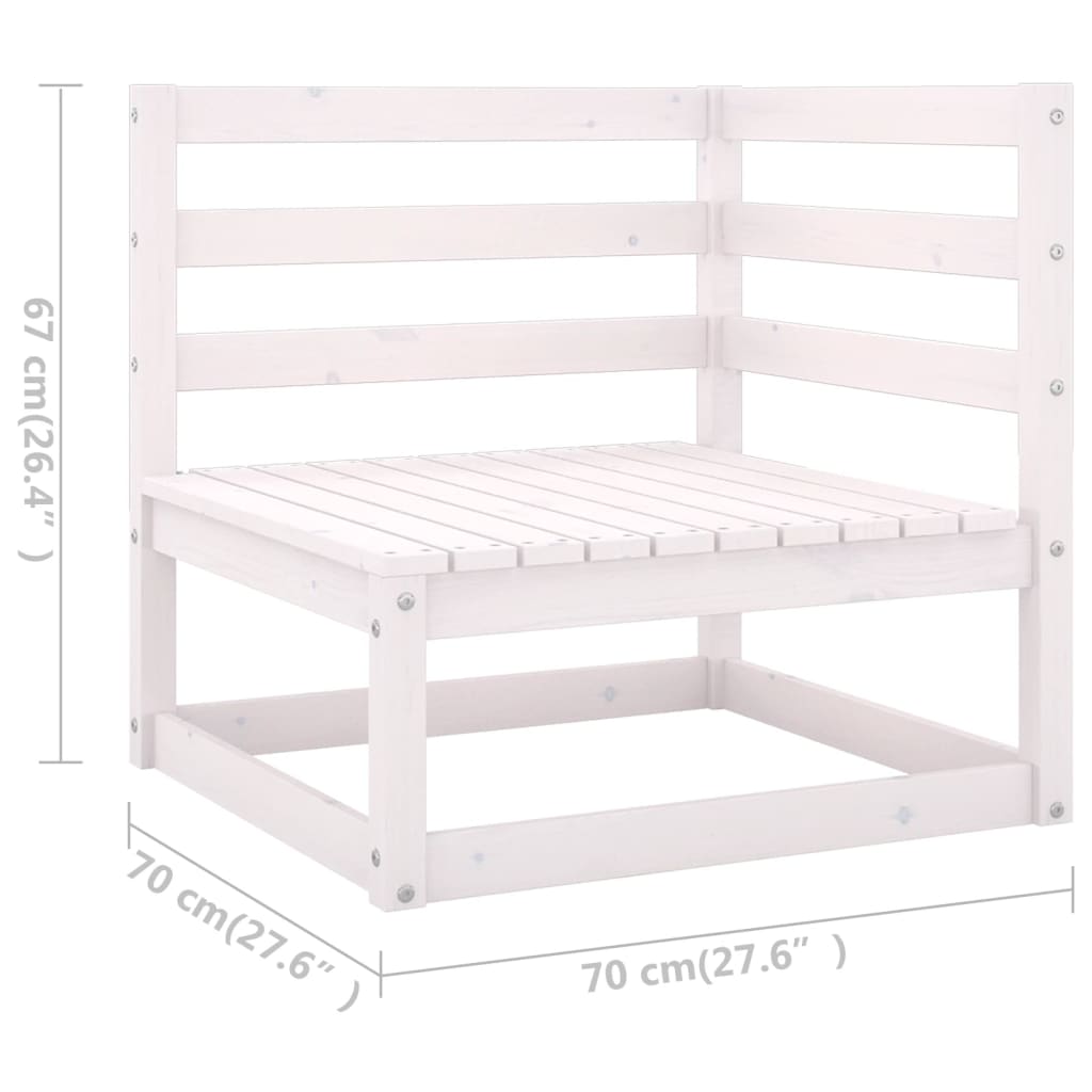 13-tlg. Garten-Lounge-Set mit Kissen Weiß Massivholz Kiefer