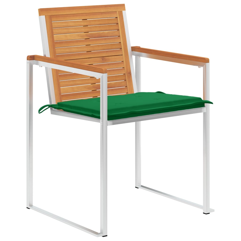 Gartenstühle 8 Stk. mit Kissen Massivholz Akazie