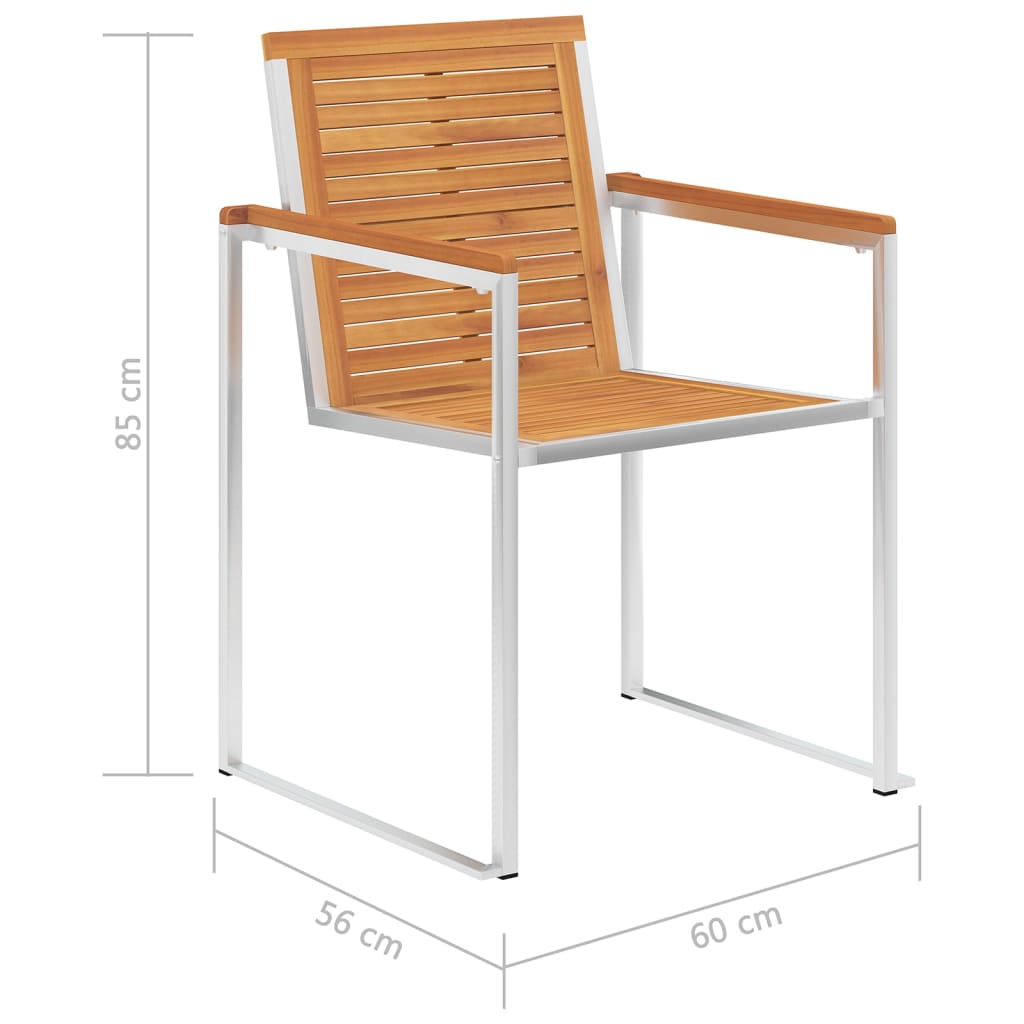 Gartenstühle 8 Stk. mit Kissen Massivholz Akazie
