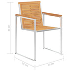 4 Stk. Gartenstühle Massivholz Teak und Edelstahl
