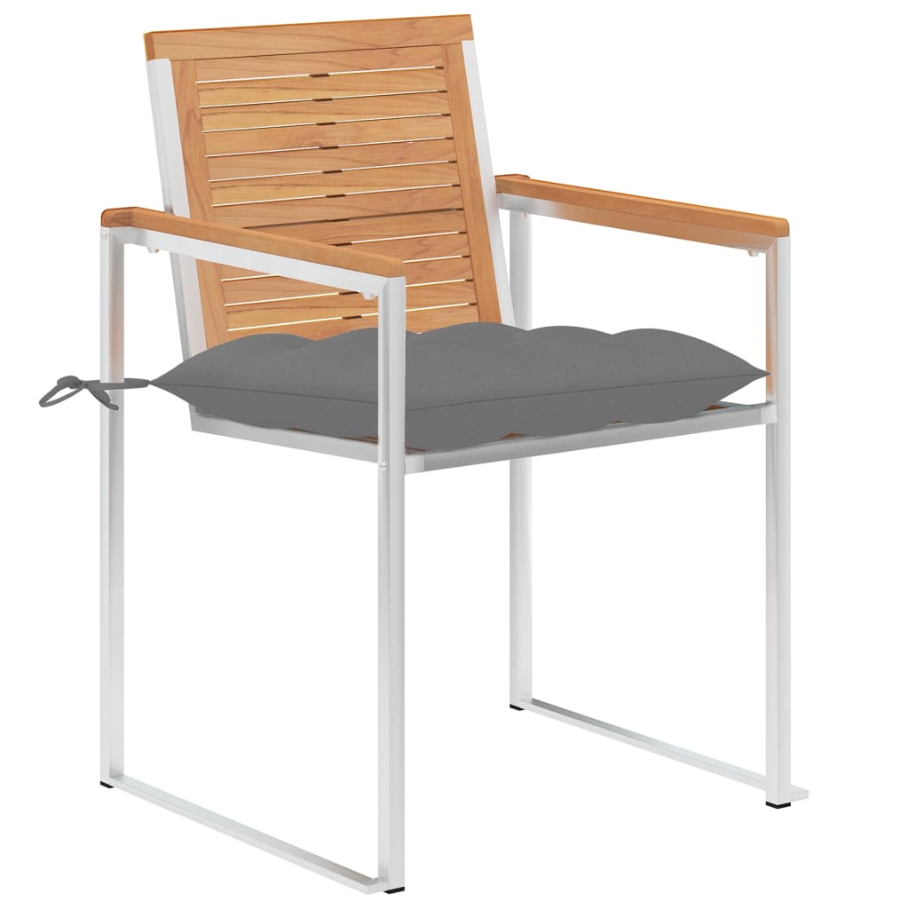 Gartenstühle 4 Stk. mit Kissen Massivholz Teak
