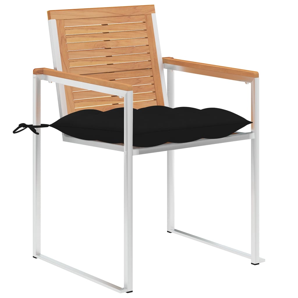 Gartenstühle 6 Stk. mit Kissen Massivholz Teak