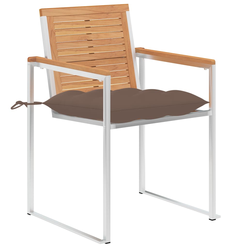 Gartenstühle 6 Stk. mit Kissen Massivholz Teak