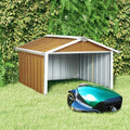 Rasenmäher Garage 92x97x63 cm Verzinkter Stahl Braun