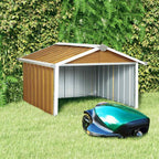 Rasenmäher Garage 92x97x63 cm Verzinkter Stahl Braun