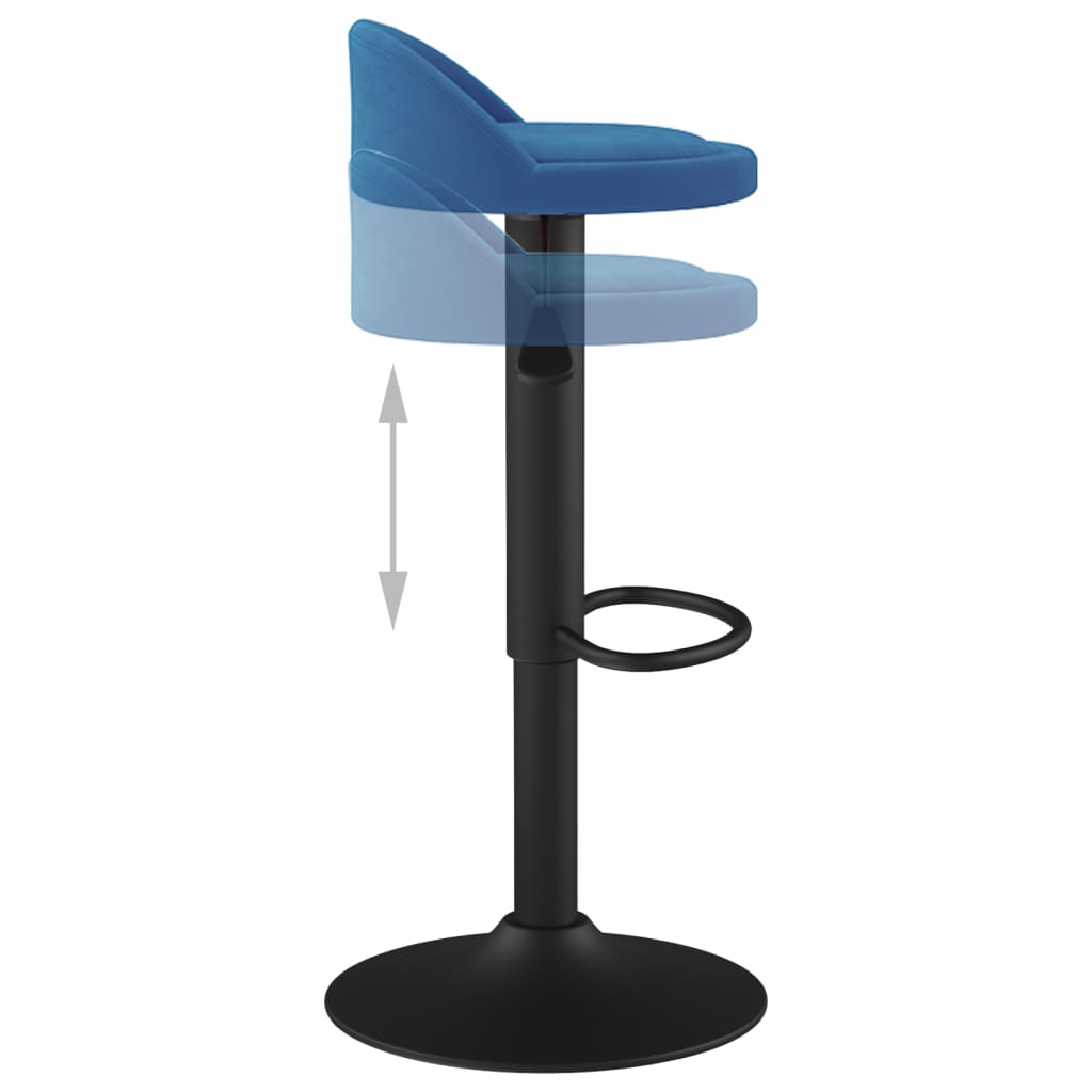 Barhocker 2 Stk. Blau Samt