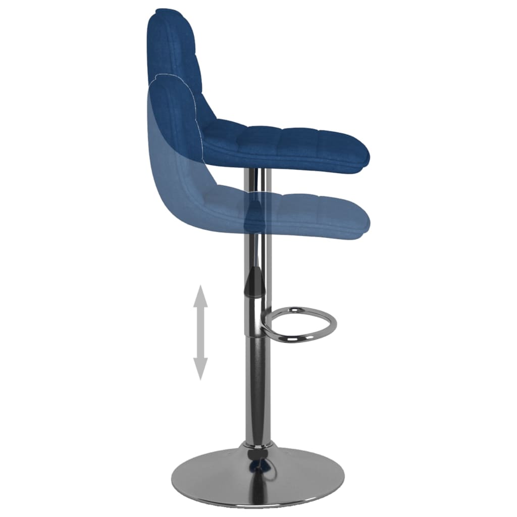 Barhocker 2 Stk. Blau Stoff