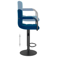 Barhocker 2 Stk. Blau Stoff