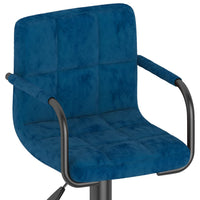 Barhocker Blau Samt