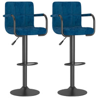 Barhocker 2 Stk. Blau Samt