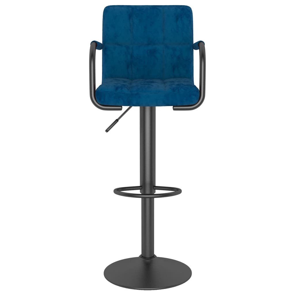 Barhocker 2 Stk. Blau Samt