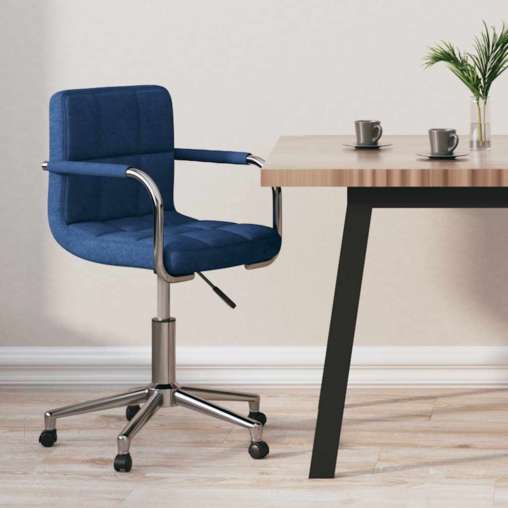 Bürostuhl Drehbar Blau Stoff